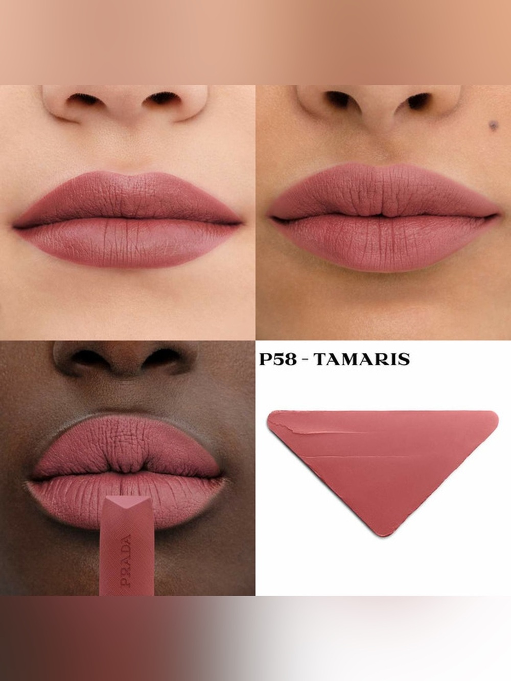 New Prada Monochrome Hyper Matte Lipstick - P58 Tamaris - Picture 3 of 6